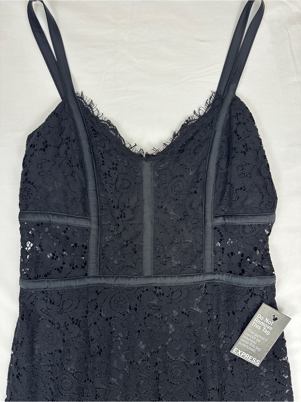 Express Floral Black Lace Corset Midi Dress Size 10 NWT - Picture 2 of 11